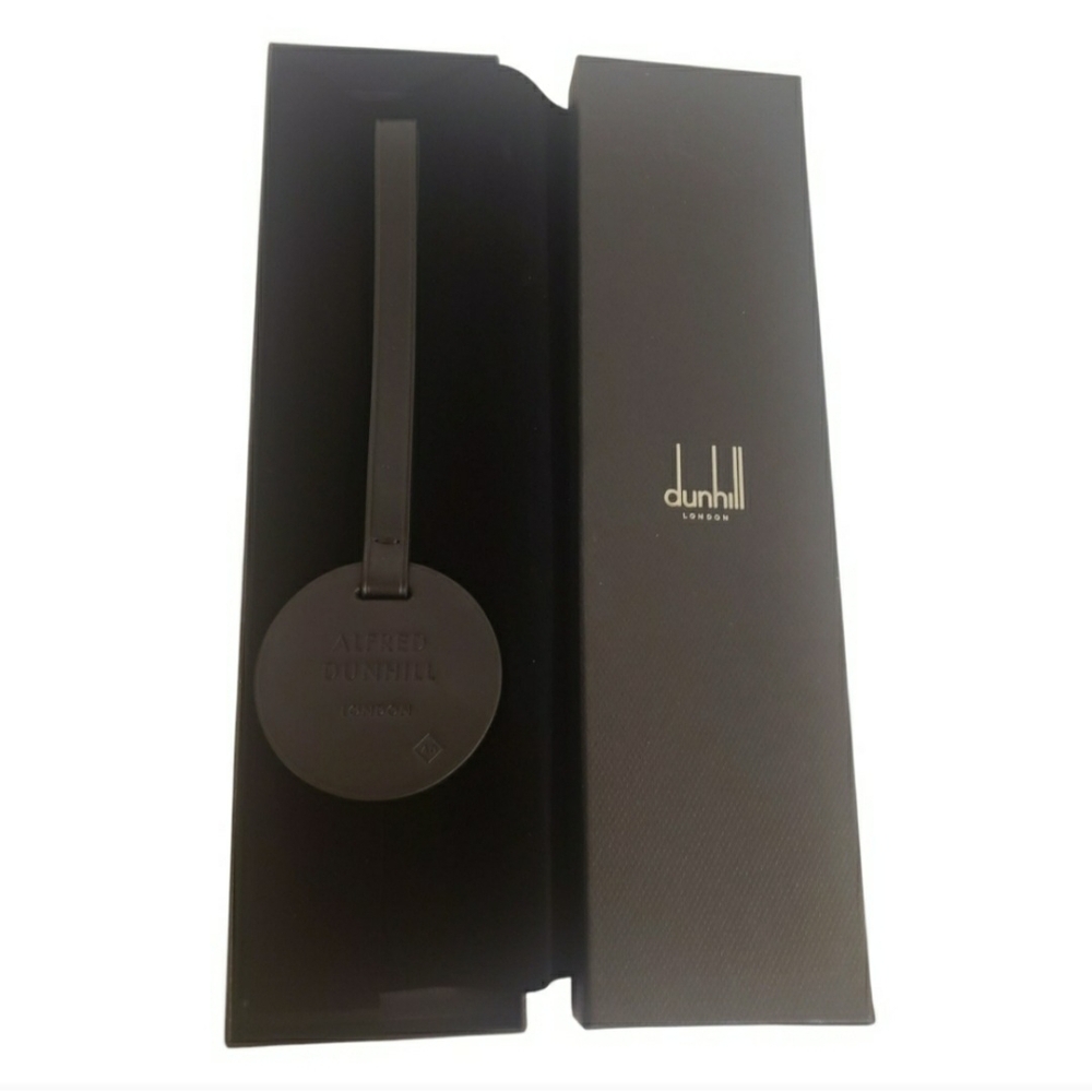 Alfred Dunhill Duke Leather Round Tag Black